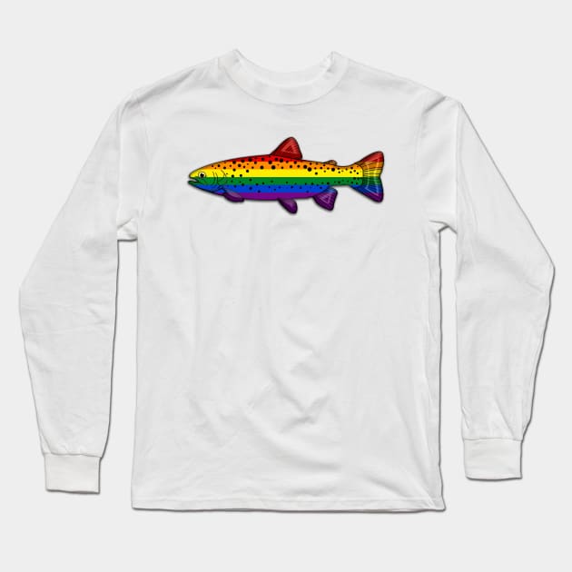 Rainbow Trout Long Sleeve T-Shirt by somekindofguru